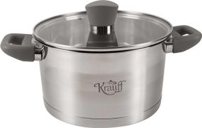 Каструля Krauff Elite 26-238-057, 3. 6 л, 20 см, з нержавіючої сталі з кришкою, для всіх типів плит