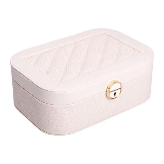 Скринька для прикрас з еко шкіри 2 яруси із замком органайзер для ювелірних виробів