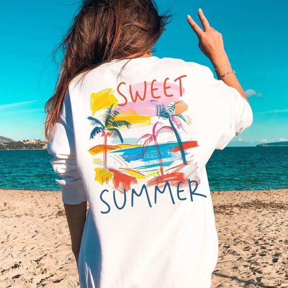 Футболка женская с принтом повседневная S Белая