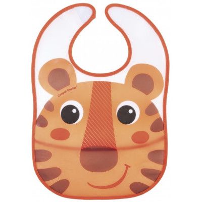 Слюнявчик Canpol babies Hello Little пластмассовый с карманчиком Оранжевый (9/232_ora)