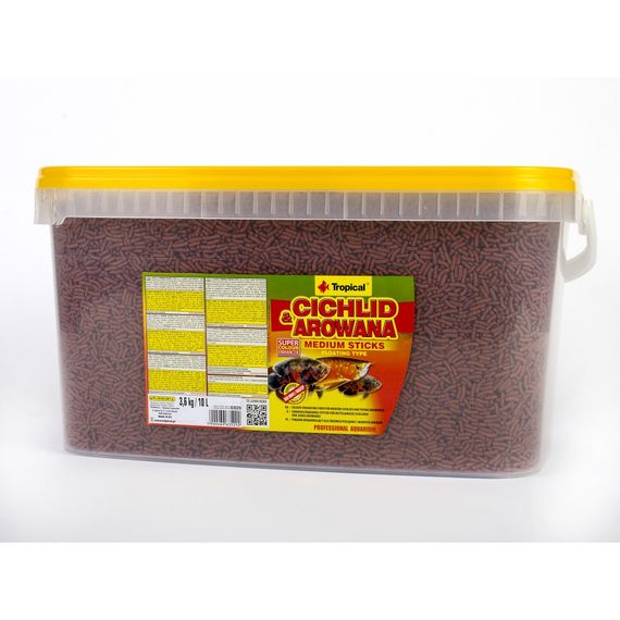 Корм Tropical Cichlid Arowana Medium Sticks для м_ясоїдних цихлід палички 3,6 кг