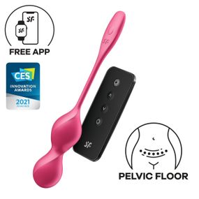 Вагінальні кульки з вібрацією Satisfyer Love Birds 2, що працюють від програми, рожеві Sex Aura