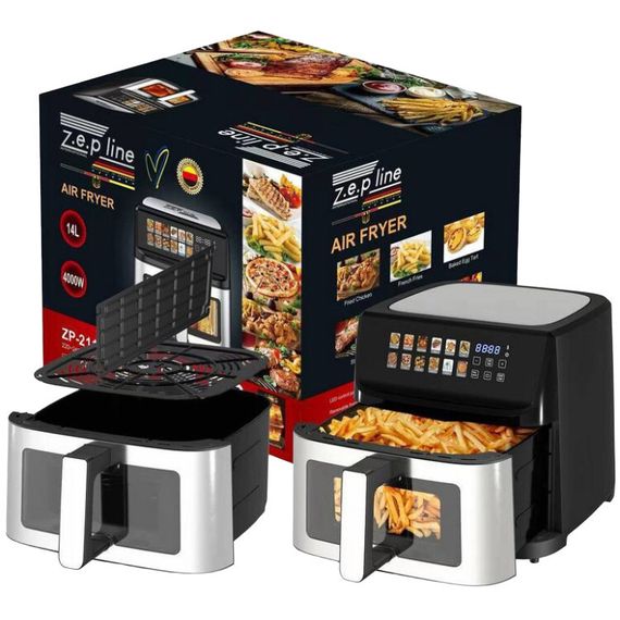 Фритюрниця з сенсорним управлінням на два тени Zepline ZP-211, 14 літрів, 4000 Вт, подвійне відділення, швидке нагрівання (46142-ZP-211_2999) | Зображення 2