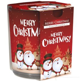 Ароматична свічка в скляному стакані Щасливого Різдва (SN 72s-09)