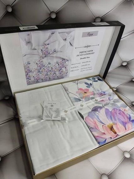 Постільна білизна Dijital Belizza Rozy Сатин Бавовна Євро розмір