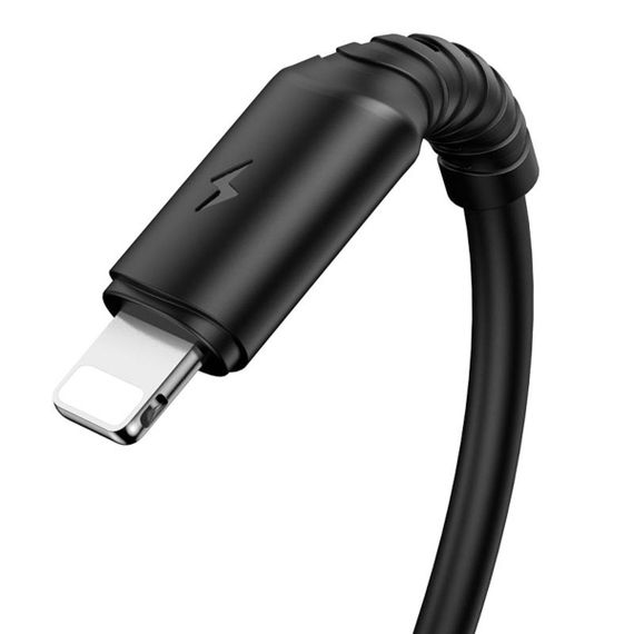 Кабель BOROFONE BX47 USB to iP 2.4A, 1m, PVC, PVC connectors, Black | Зображення 1