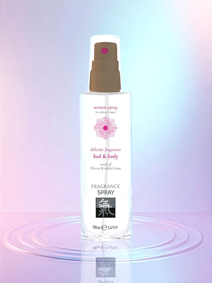 Спрей для тіла та ліжка з феромонами та афродизіаками SHIATSU Fragrance Вишня та білий лотос, 100 мл Sex Aura | Зображення 2