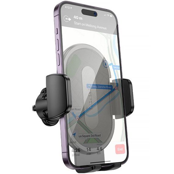 Автотримач Borofone BH133 Rio push-type (air outlet) Black | Зображення 1