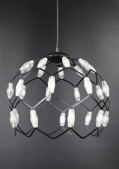 Люстра світлодіодна підвісна LED світильник для квартири на стелю лед 26280 Чорний 42-200х40х40 см. | Зображення 5