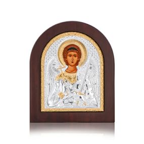 Янгол Охоронець, грецька срібна ікона з позолотою Silver Axion 18*15 см