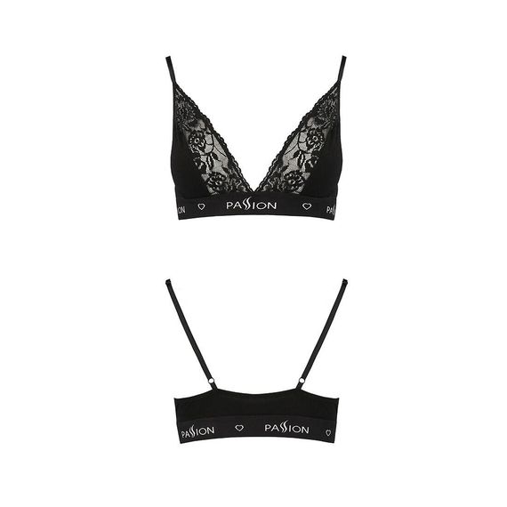 Эластичный топ с кружевом Passion PS001 TOP black, size S | Зображення 4