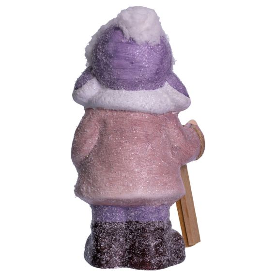 Новорічна фігурка Дівчинка з лижами з фарфору 12×10×22 (см) новорічний декор для дому, квартири, офісу CR-5-2 | Зображення 2