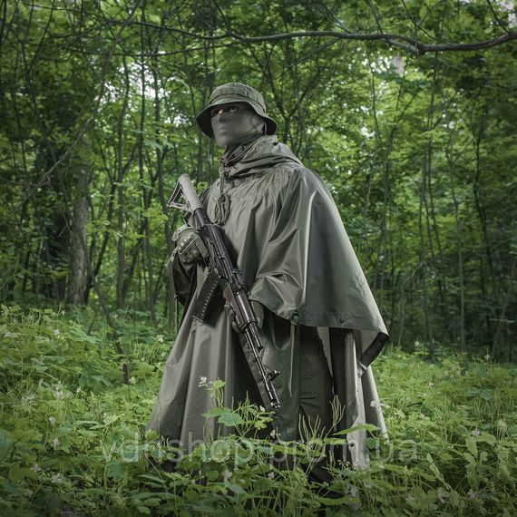 Пончо камуфляж, Дощовик пончо чоловічий камуфляж, Тактичне із захистом від дощу Плащ намет UX-24 | Зображення 6