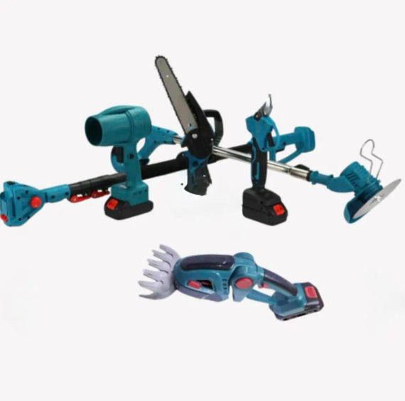 Аккумуляторный универсальный садовый набор 6 в 1 / Секатор / Мини-пила / Триммер / Воздуходувка / Удлинитель / Кусторез | Зображення 2