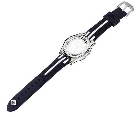 Силіконовий ремінець Primo Dart для годинника Samsung Galaxy Watch 46 mm SM-R800 - Black&White | Зображення 1
