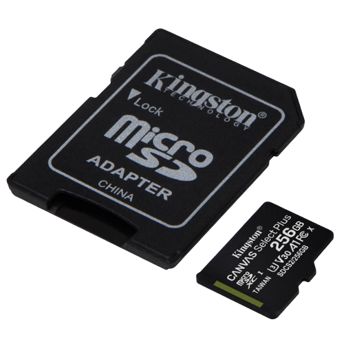Карта пам'яті microSDXC 256Гб Class 10 (UHS-1) 100Мб/с Kingston Canvas Select Plus + adapter SD | Зображення 1
