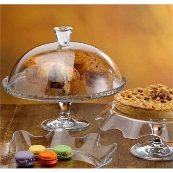 Тортовница стеклянная на ножке с крышкой Pasabahce Patisserie 32.2 см прозрачная 95200 | Зображення 8