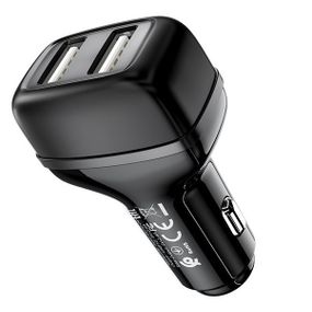 Адаптер автомобильный HOCO Leader Z36 2USB, 2.4A, черный