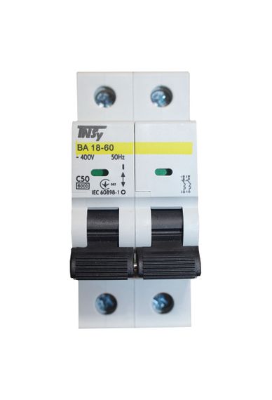 Автоматичний вимикач ВА18-60 2Р 50А 6кА х-ка C Ny95504738 | Зображення 1
