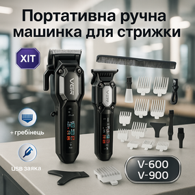 Електромашинка для стрижки VGR, Професійна машинка для стрижки з насадками Машинка підстригання ZX-79