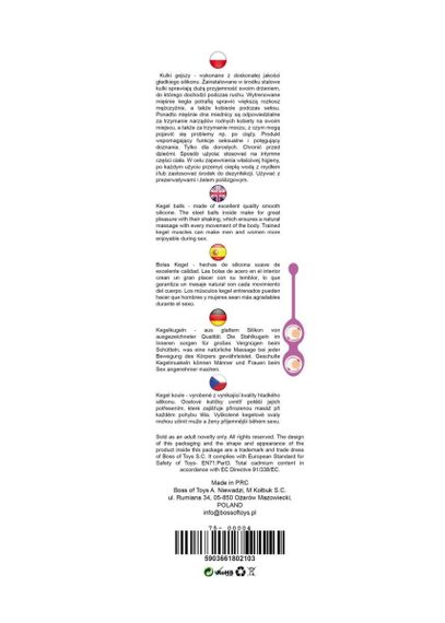 Вагинальные шарики - Silicone Kegel Balls Pink, 36 мм, 90 г sexstyle | Зображення 3