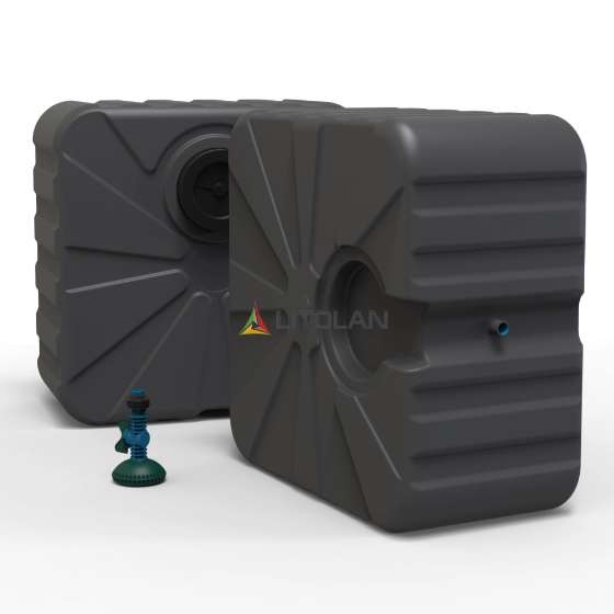 Душ літній 100л 600*600*350мм 2 шари чорний LITOLAN | Зображення 4