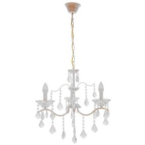 Люстра свеча подвесная хрустальная E14 40W WH (BCL-682S/3)