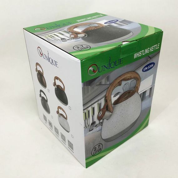 Чайники зі свистком наплитні UN-5306, Чайник з нержавіючої сталі з бакелітовою ручкою QH-19 | Зображення 5