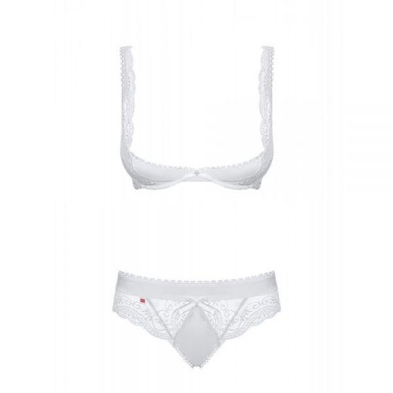 Комплект відкриті груди Obsessive Miamor 2 pcs set white S / M sexstyle | Зображення 4