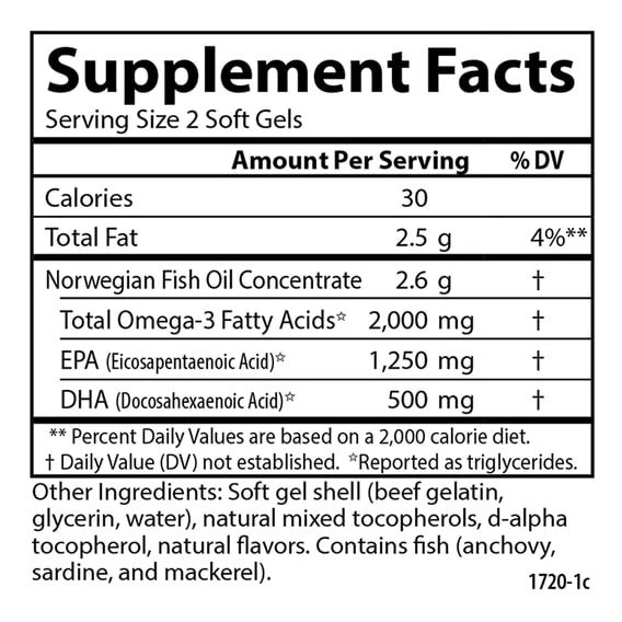 Омега 3 Carlson Labs Maximum Omega 2000 mg 60 Soft Gels Natural Lemon Flavor