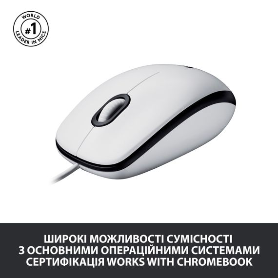 Мишка Logitech M100 USB White (910-006764) | Зображення 3