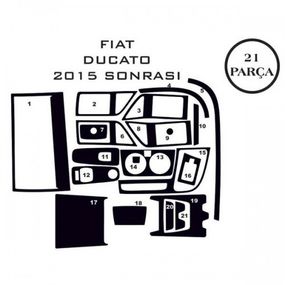 Накладки на панель (2020-2025) Дерево для Fiat Ducato рр