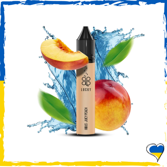 Рідина для самозамісу Lucky Juicy Peach Соковитий Персик 30 мл (5%) Лаккі сольова заправка для вейпу сигарет pod рідина для pod