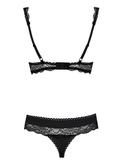 Комплект Obsessive MIAMOR SET S/M з відкритими грудьми, чорний Sex Aura | Зображення 5