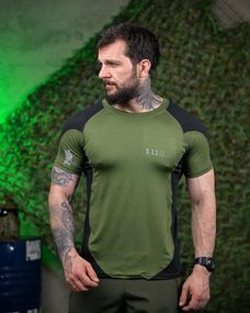 Тактична футболка 5.11 oliva/black ПП7651