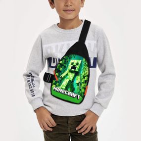 Сумка через плече дитяча Minecraft Кріпер 29х17 см сумка слінг для хлопчика (02119)