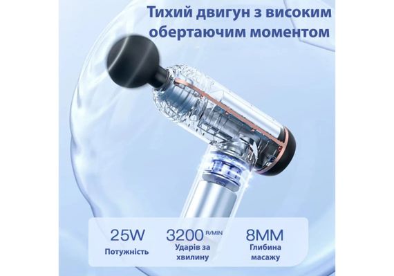 Масажний пістолет EasyFit Impact (портативний вібромасажер для тіла з 4 насадками) (EF-2071) | Зображення 2