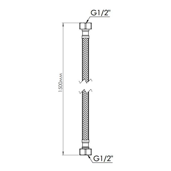 Шланг для води Thermo Alliance Standart 150 см NYLON 1/2"x1/2" ВВ TAS387W150 | Зображення 1