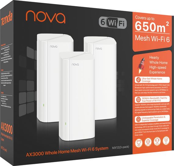 Система WiFi-Mesh Tenda MX12 NOVA AX3000, 3мод (MX12-KIT-3) | Зображення 6