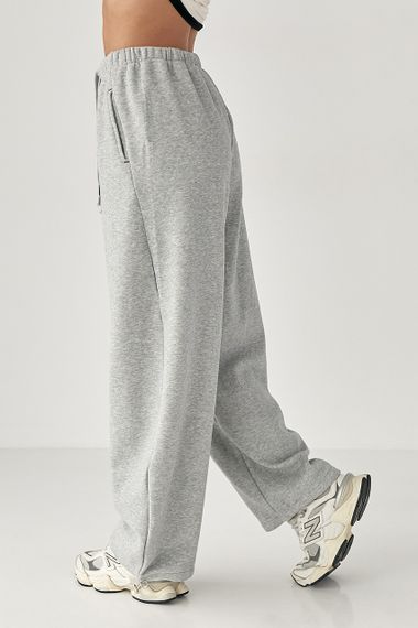 Теплі спортивні штани вільного фасону - світло-сірий цвет, L (є розміри) | Зображення 4