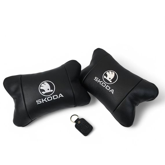 Подушка подголовник в подарок Skoda Шкода, Подарок в машину мужчине, Сувенирные автомобильные подушки GQ-64 | Зображення 3