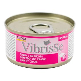 Блок консервованого корму для котів з тунцем і крабом у соусі Croci Vibrisse 24*70 г