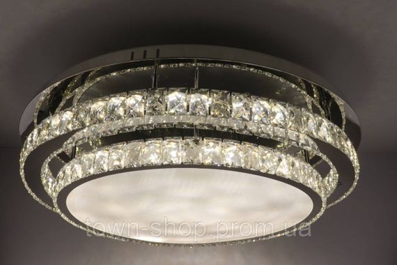 Люстра потолочная хрустальная LED с пультом C1875/800-ch Хром 18х80х80 см. | Зображення 2