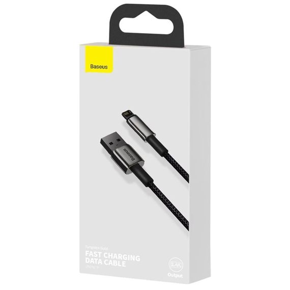 Дата кабель Baseus Tungsten Gold USB to Lightning Cable 2.4A (2m) (CALWJ-A0) Black | Зображення 5