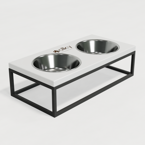 Миски на подставке для средних собак и больших котов Hollky Base M (2 × 0,95 л) BM-422110-GRWH | Зображення 4