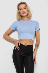 Футболка - топ женская в рубчик, цвет голубой, 238R58210