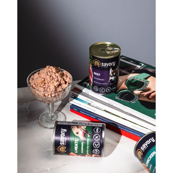 Корм вологий Savory Dog Gourmand 4 meats паштет для дорослих собак усіх порід з чотирма видами м’яса 400 г | Зображення 5