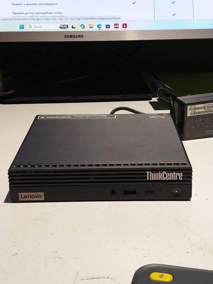 Неттоп Lenovo Thinkcentre m75q Gen2 USFF / AMD Ryzen 3 PRO 5350GE (4 (8) ядер по 3.6 - 4.2 GHz) / 8 GB DDR4 / 256 GB SSD / AMD RX Vega 6 / USB 3.1 / Windows 11 / Блок живлення в комплекті б/в | Зображення 3