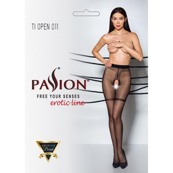 Колготки з відкритим доступом, контрастні шортики TIOPEN 011 beige (20 den) — Passion, 1/2 | Зображення 4