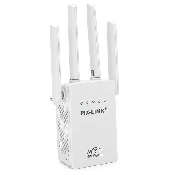 Підсилювач WiFi сигналу з 4-ма антенами LV-WR02EQ, живлення 220V, 300Mbps